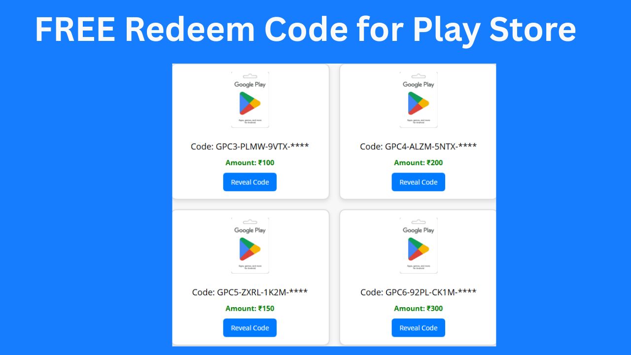 FREE Redeem Code for Play Store
